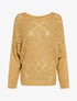 Pull oversize en maille ajourée et manches dolman - Camel - 4