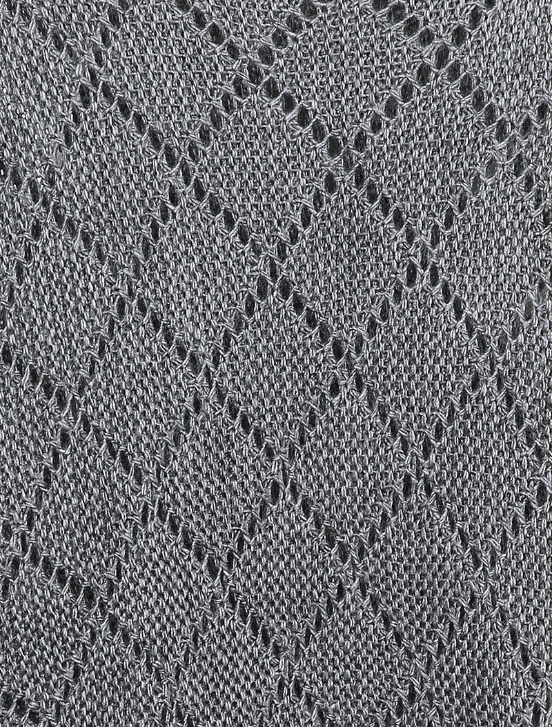 Pull oversize en maille ajourée et manches dolman - Gris foncé - 3