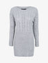 Robe pull à maille torsadée - Gris foncé - 1
