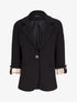 Blazer droit à ourlets imprimés - Noir - 3