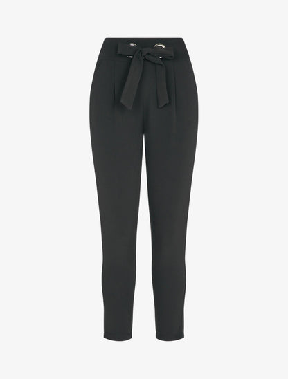 Pantalon coupe carotte à ceinture intégrée - Noir - 3