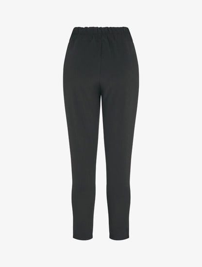 Pantalon coupe carotte à ceinture intégrée - Noir - 2