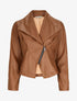 Veste style perfecto en simili à col large - Camel - 1
