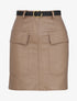 Mini jupe enduit à poches plaquées - Beige - 1