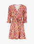 Robe satinée à imprimé à fleurs - Rouille - 1