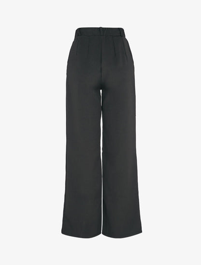 Pantalon droit fluide et ajusté à jambes extra longues - Noir - 2