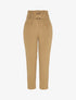Pantalon carotte 7/8 à taille empire froncée - Camel - 1