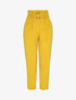 Pantalon carotte 7/8 à taille empire froncée - Moutarde - 1