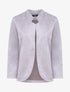 Veste en suédine à col biseauté et bords arrondis - Gris clair - 3
