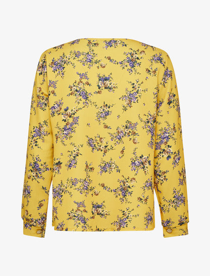 Top oversize à motifs bouquet de roses - Jaune - 2