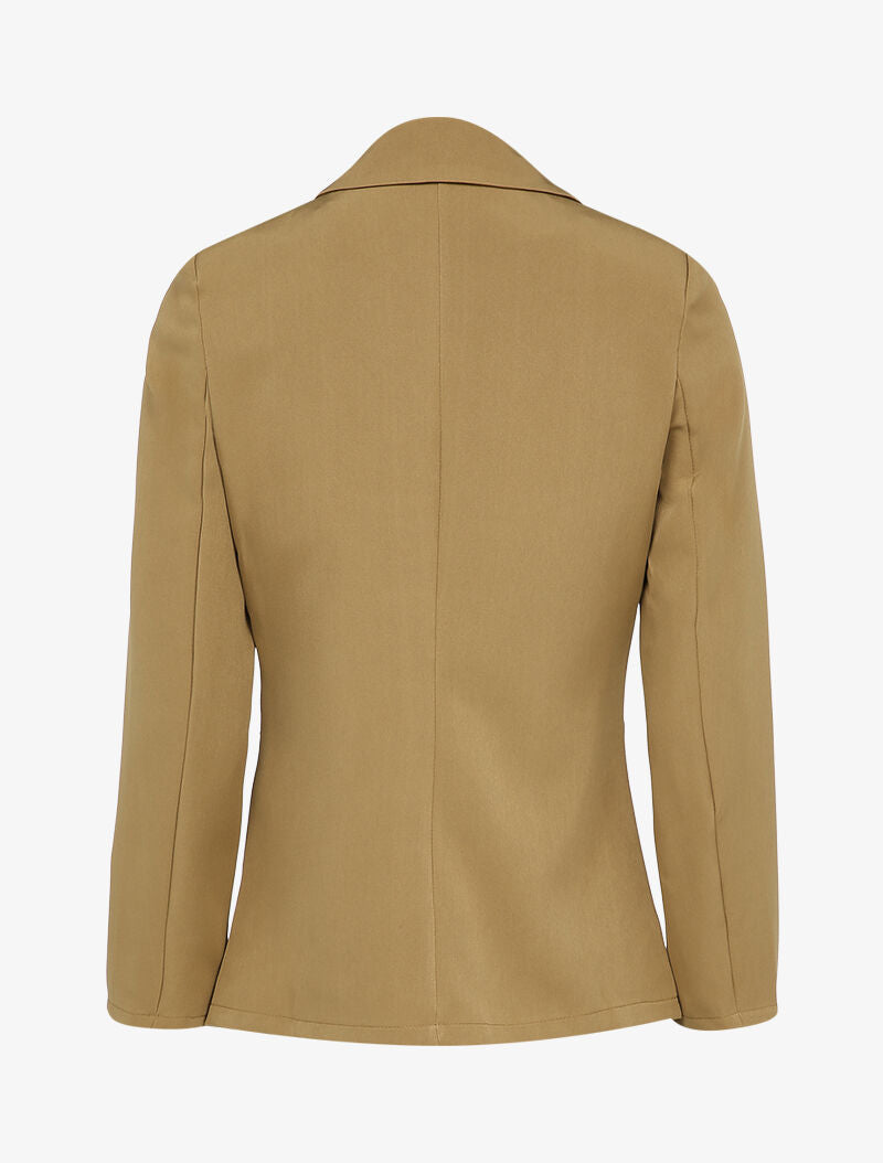 Veste fluide à poches plaquées et épaulettes - Camel - 2