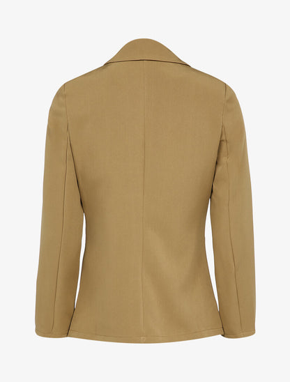 Veste fluide à poches plaquées et épaulettes - Camel - 2