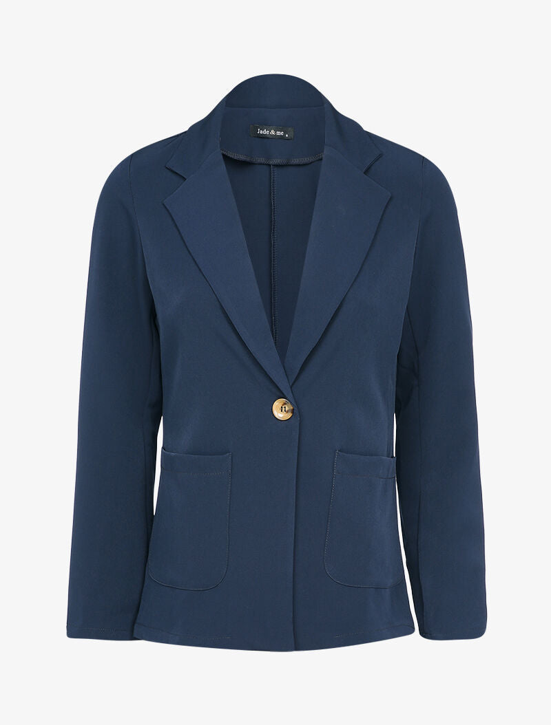 Veste fluide à poches plaquées et épaulettes - Marine - 3