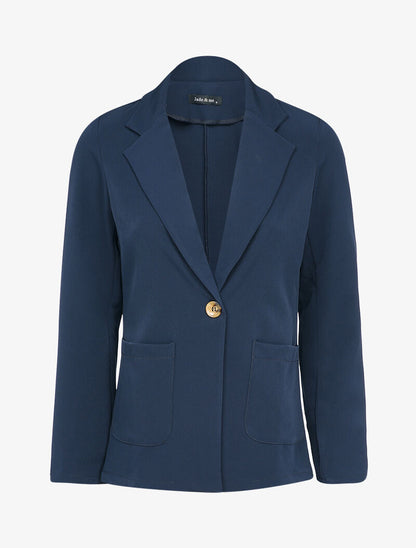 Veste fluide à poches plaquées et épaulettes - Marine - 3
