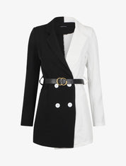Veste color block oversize - Noir/blanc - 1