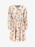Robe patineuse satinée à imprimé roses sauvages - Écru - 4