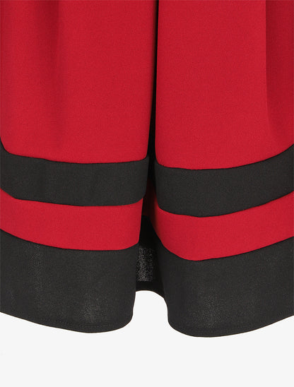 Robe patineuse à bandes contrastantes - Lie de vin - 3