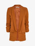 Blazer oversize à manches coudées froncées - Camel - 1