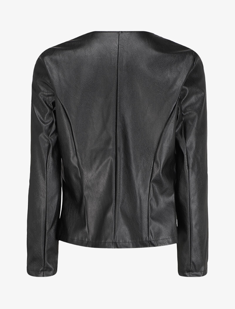 Veste en simili ouverte - Noir - 2