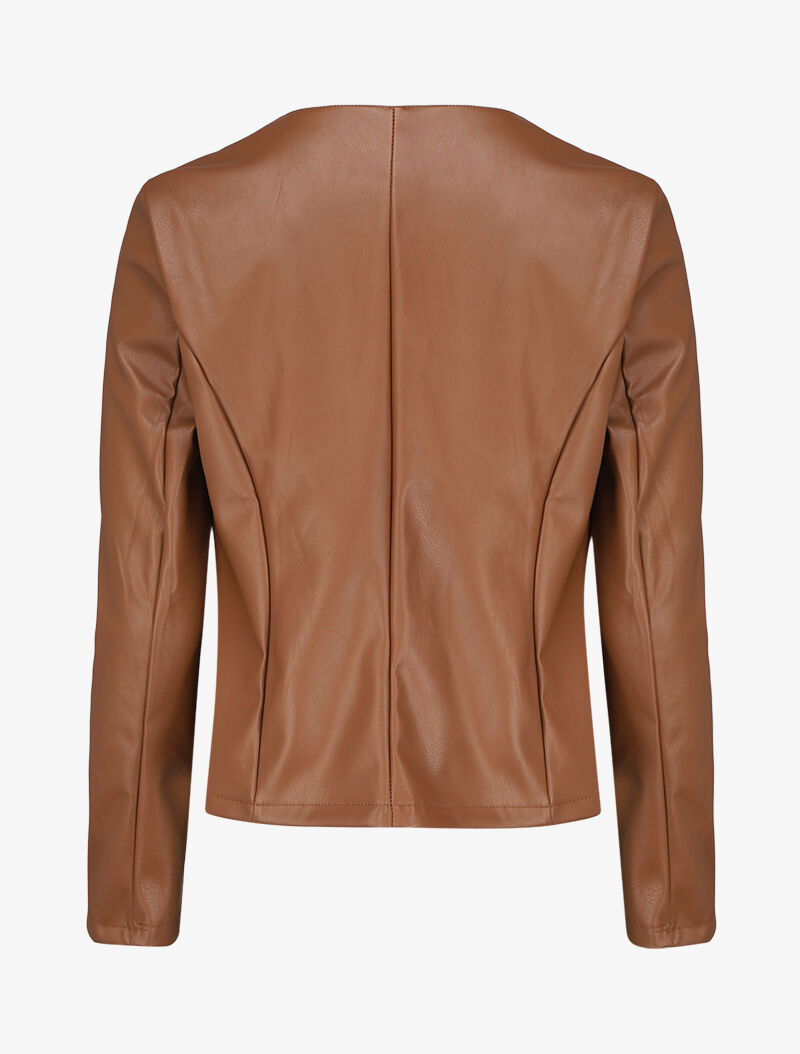 Veste en simili ouverte - Camel - 2