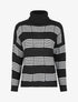 Pull à col roulé et rayures stylisées - Noir - 4