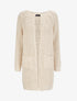 Gilet ouvert en maille crochet - Beige - 4