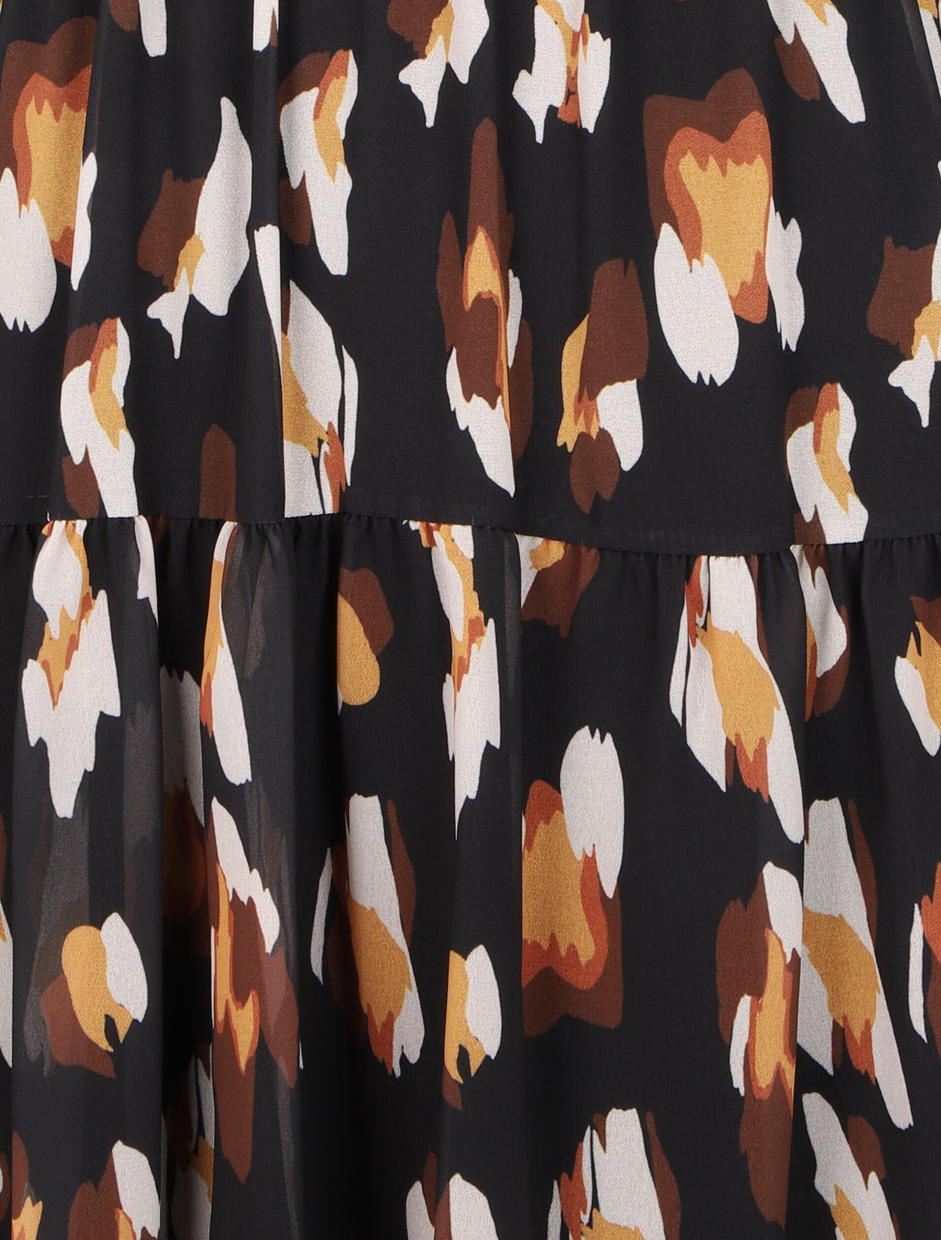 Robe à col lavallière et imprimé léopard stylisé - Noir - 3