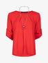 Blouse fluide avec sautoir - Rouge - 1