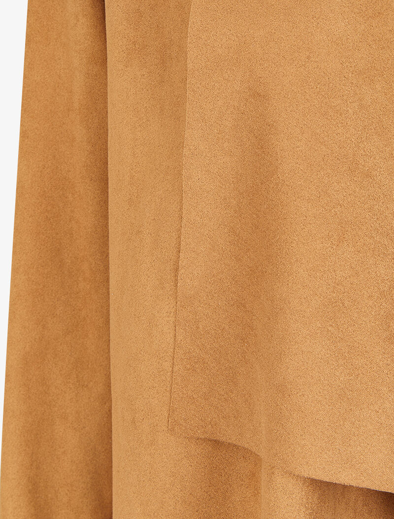 Veste 3/4 suédée à pans asymétriques - Camel - 3