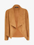 Veste en suédine à pans asymétriques - Camel - 4