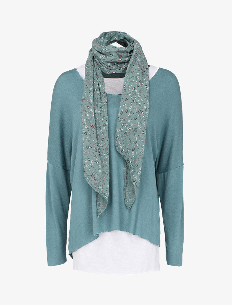 Pull loose à manches dolman accessoirisé d&