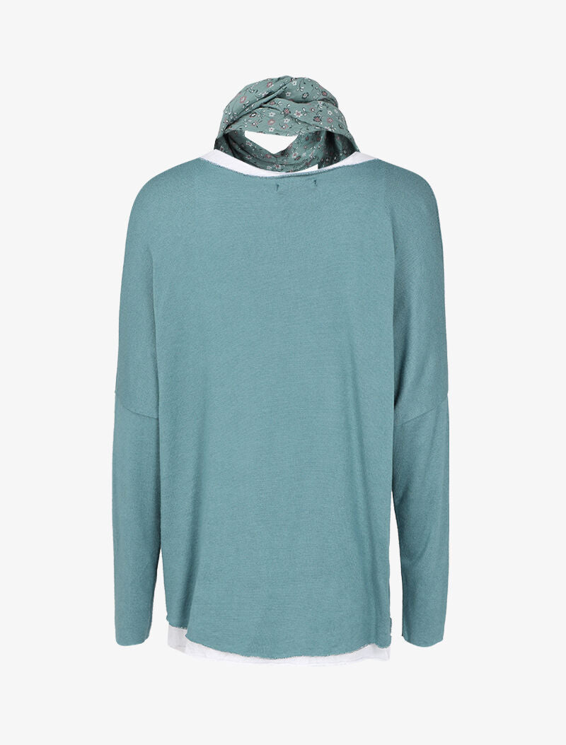 Pull loose à manches dolman accessoirisé d&