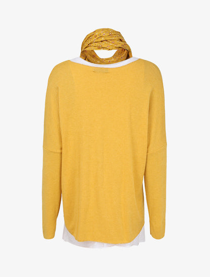 Pull loose à manches dolman accessoirisé d&