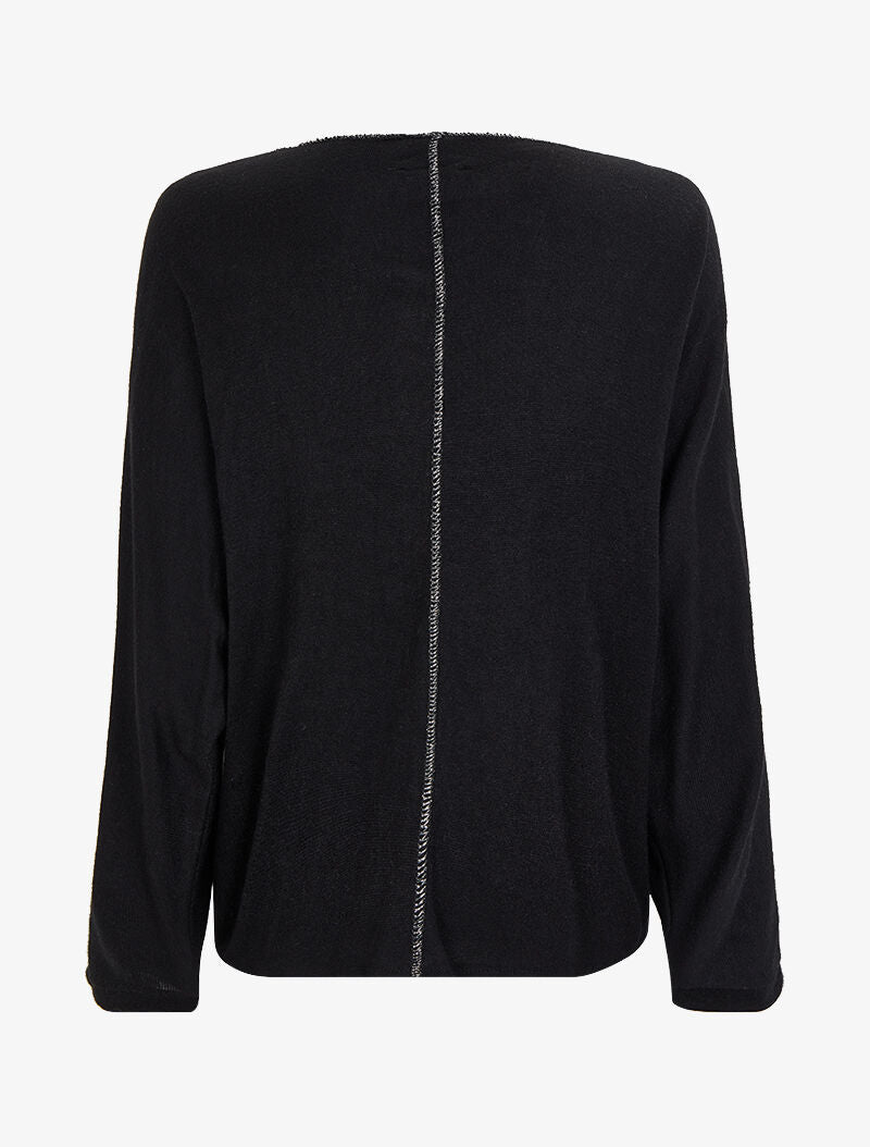 Pull fin chauve-souris à détails irisés - Noir - 2