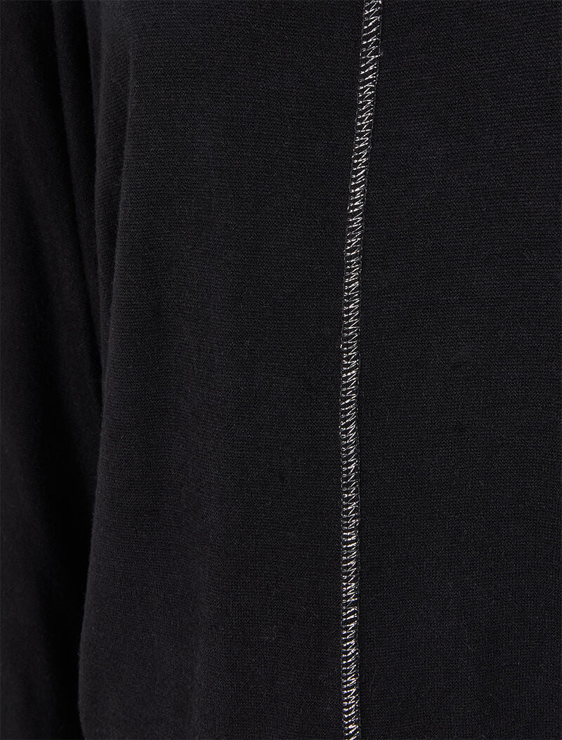 Pull fin chauve-souris à détails irisés - Noir - 3