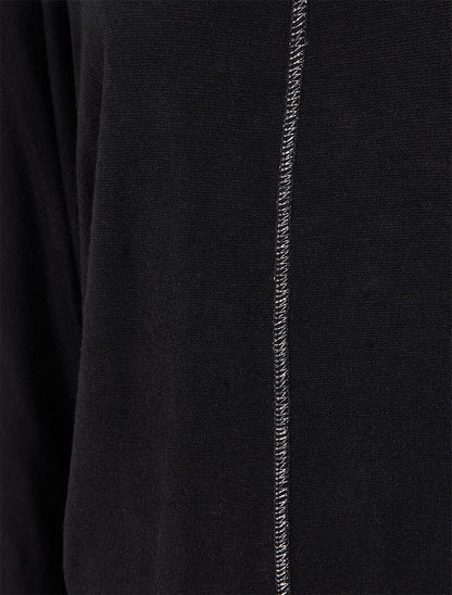 Pull fin chauve-souris à détails irisés - Noir - 3
