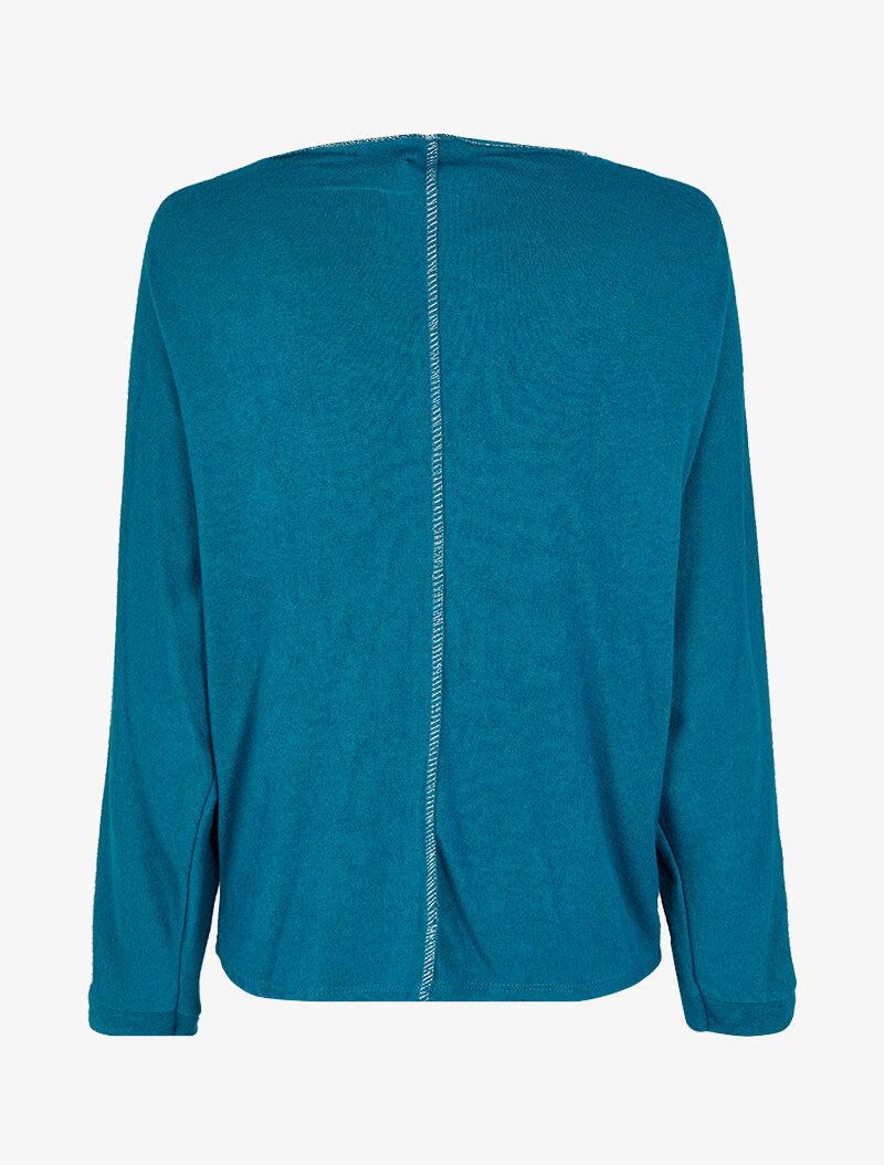 Pull fin chauve-souris à détails irisés - Bleu canard - 2