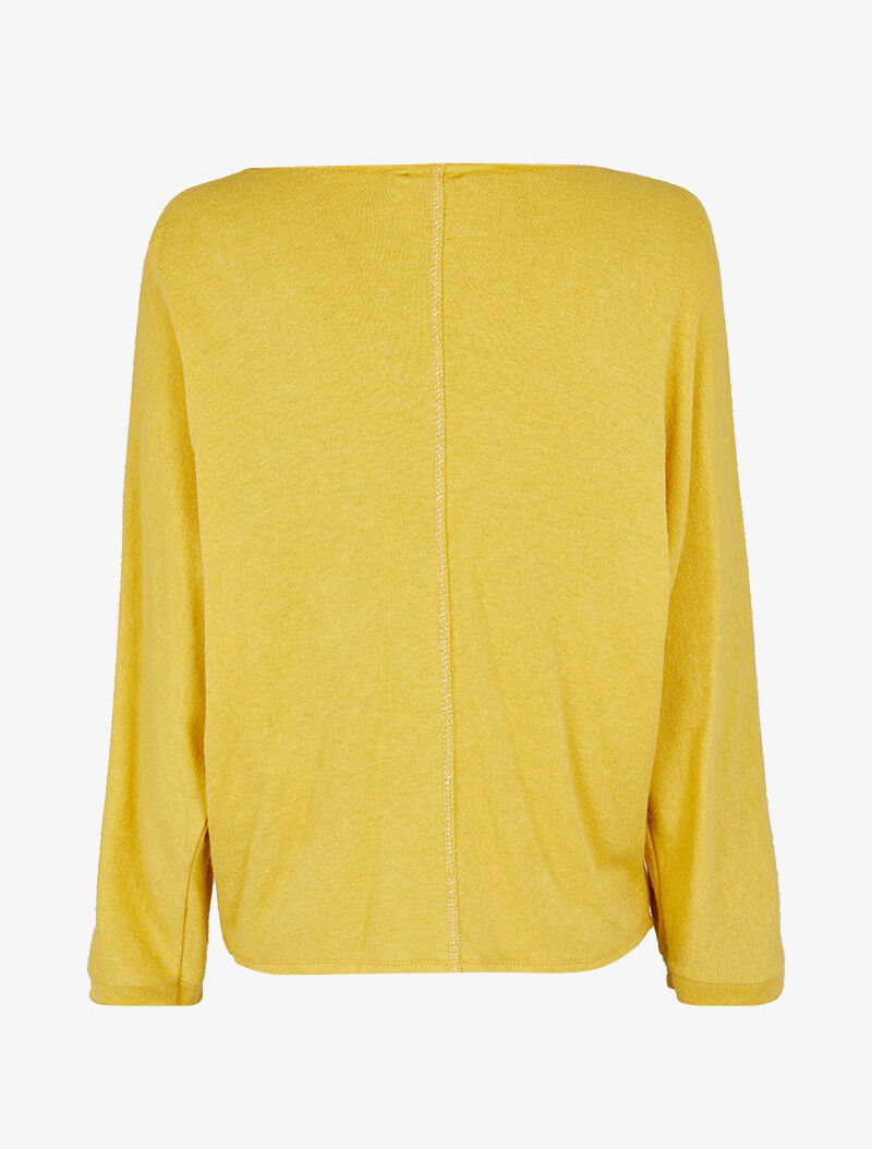Pull fin chauve-souris à détails irisés - Jaune - 2