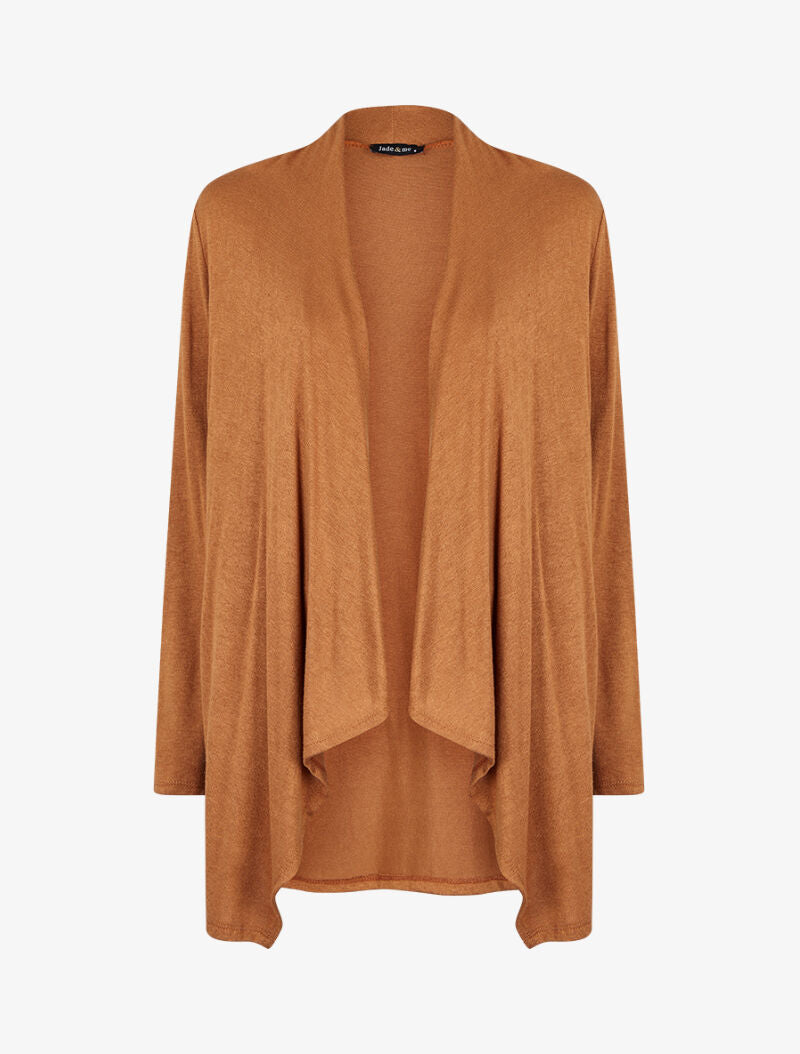 Gilet uni à pans biseautés - Camel - 4