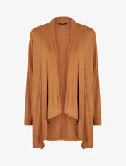 Gilet uni à pans biseautés - Camel - 4
