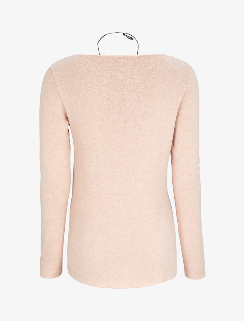 Top à bords irisés avec sautoir - Rose - 2