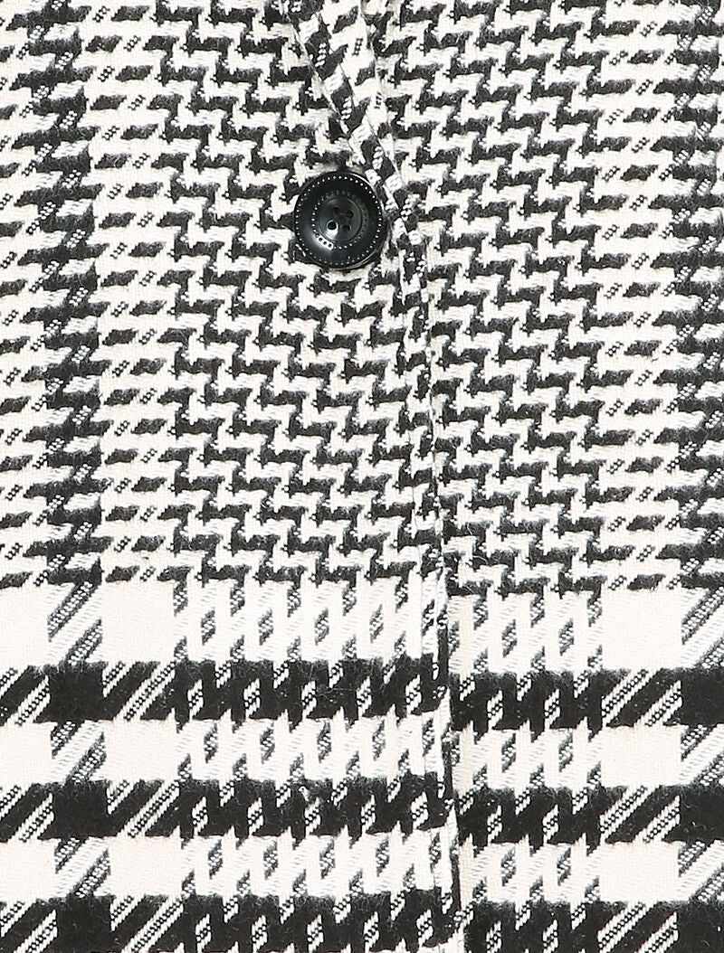 Manteau mi-long à imprimé pied de coq - Noir/blanc - 3