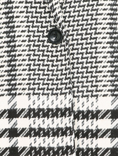 Manteau mi-long à imprimé pied de coq - Noir/blanc - 3