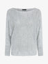 Pull à col bénitier et manches dolman - Gris clair - 1