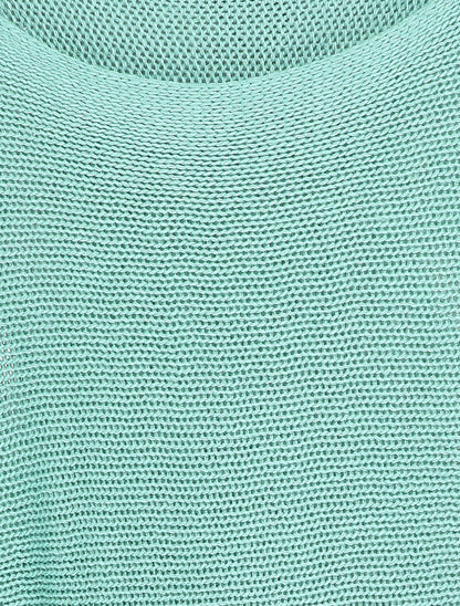 Pull à col bénitier et manches dolman - Bleu clair - 3