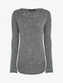 Pull à dos long ajouré et stylisé - Gris - 1
