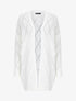 Cardigan mi-long en maille ajourée - Blanc - 1