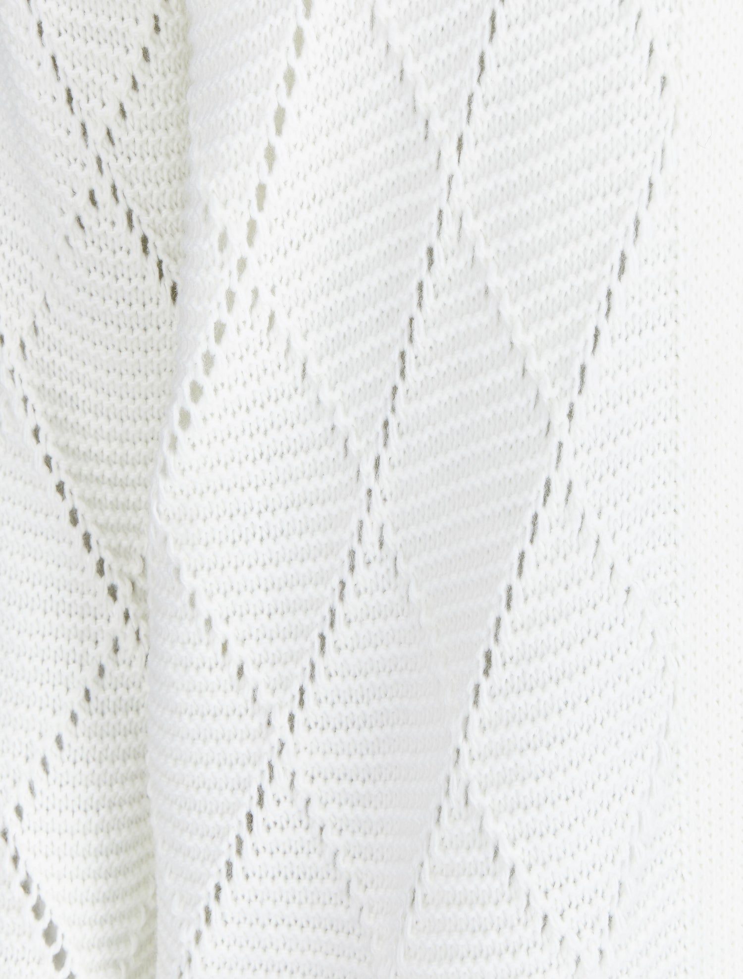 Cardigan mi-long en maille ajourée - Blanc - 3