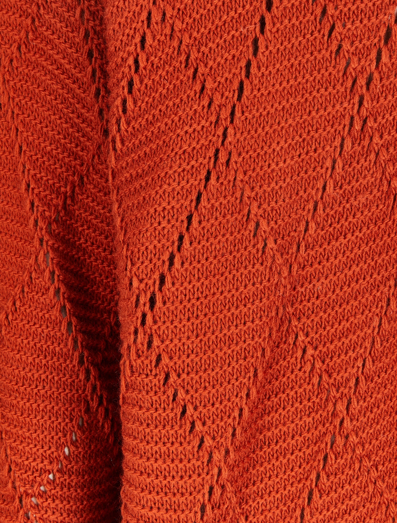 Cardigan mi-long en maille ajourée - Rouille - 3