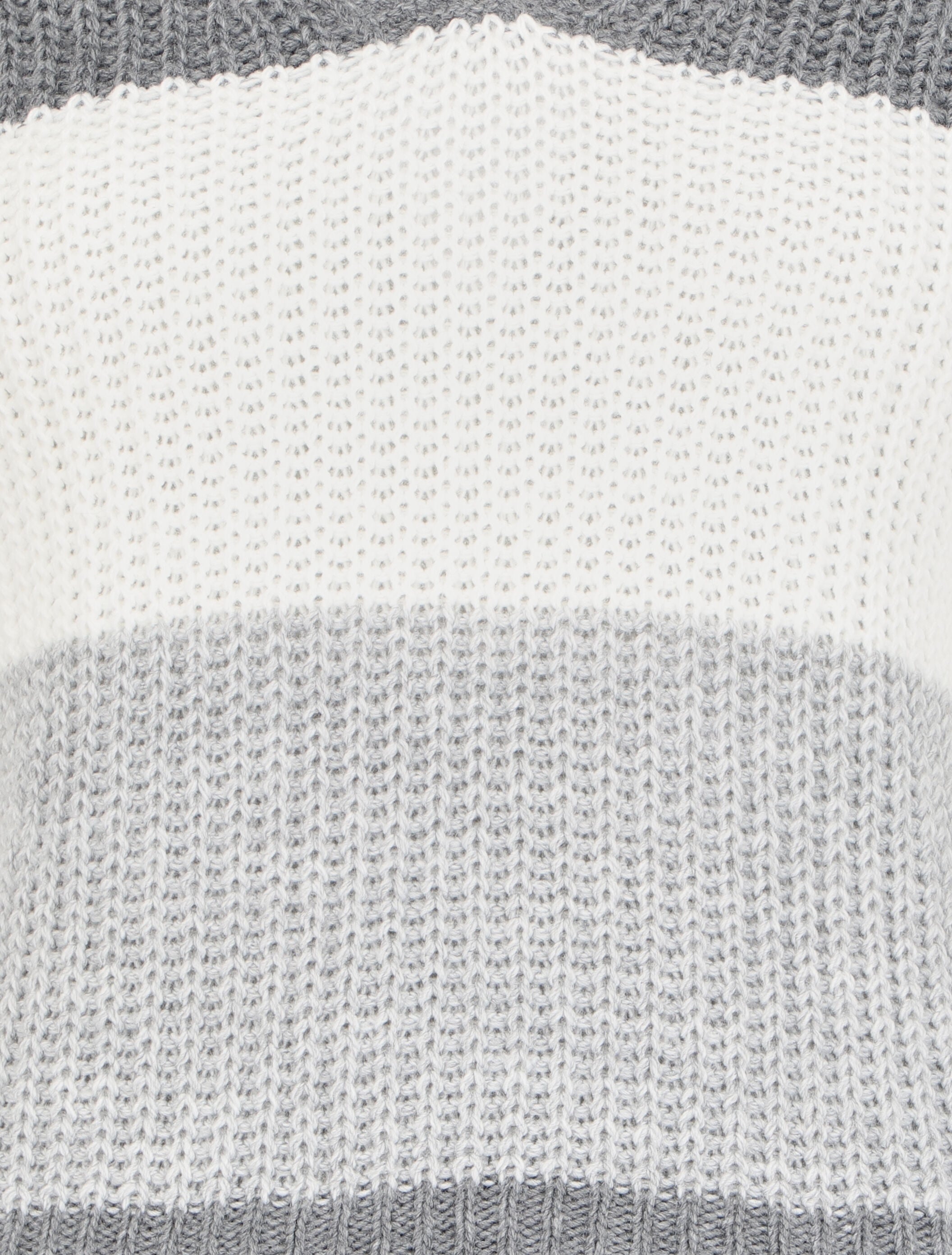 Pull rayé à col et dos en V - Gris - 3